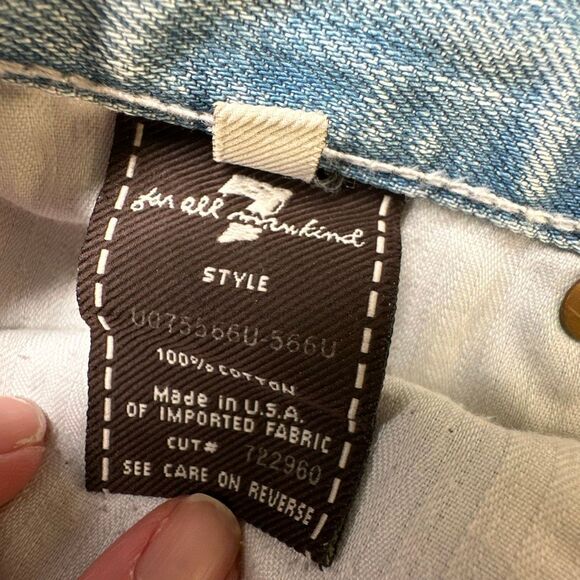 7 for All Mankind Bootcut Jeans Womens 30 Light Wash Distressed UO75566U - Picture 11 of 12